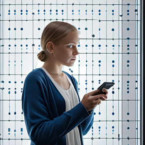 **Prompt:** A thoughtful person, subtly evoking Dutch aesthetics, engaging in a digital payment. Around them, subtle, translucent layers of data streams and network lines symbolize traceability, partially veiled by an equally translucent, protective shield representing privacy. The scene should convey a delicate balance between transparency and individual freedom, set against a modern, clean European backdrop with hints of Dutch architectural simplicity. Emphasize the ethical dilemma and the search for equilibrium. High-quality digital painting, realistic yet symbolic, calm lighting, subtle colors.